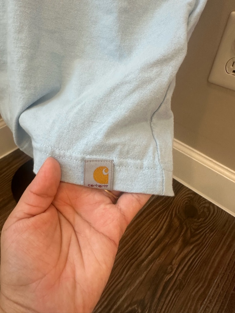 Carhartt Short Sleeve Logo Tee in Light Blue with White and Lime Graphic T-Shirt - Picture 16 of 16